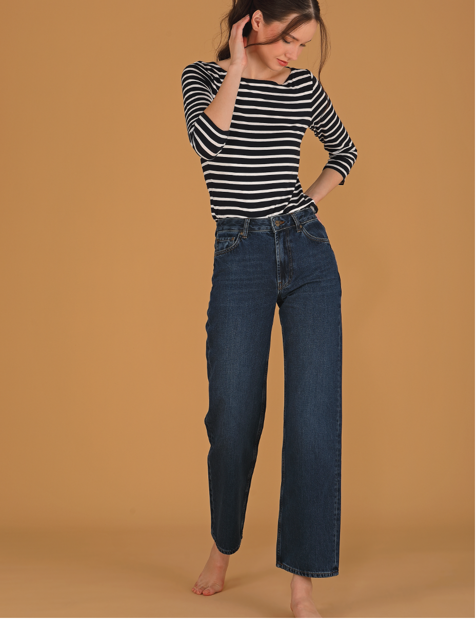 Audran dark blue - wide leg jeans