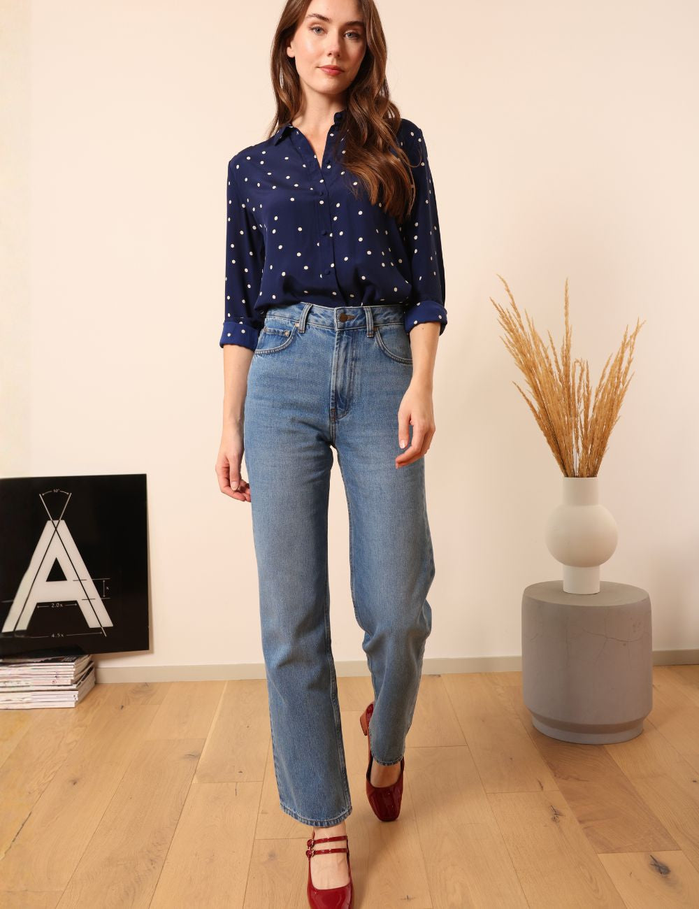 Lafont light blue - high-waisted straight leg jeans
