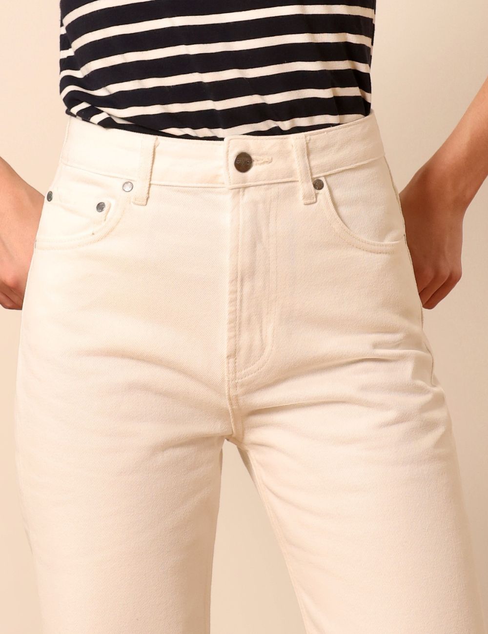 Lafont ecru - high-waisted straight leg jeans