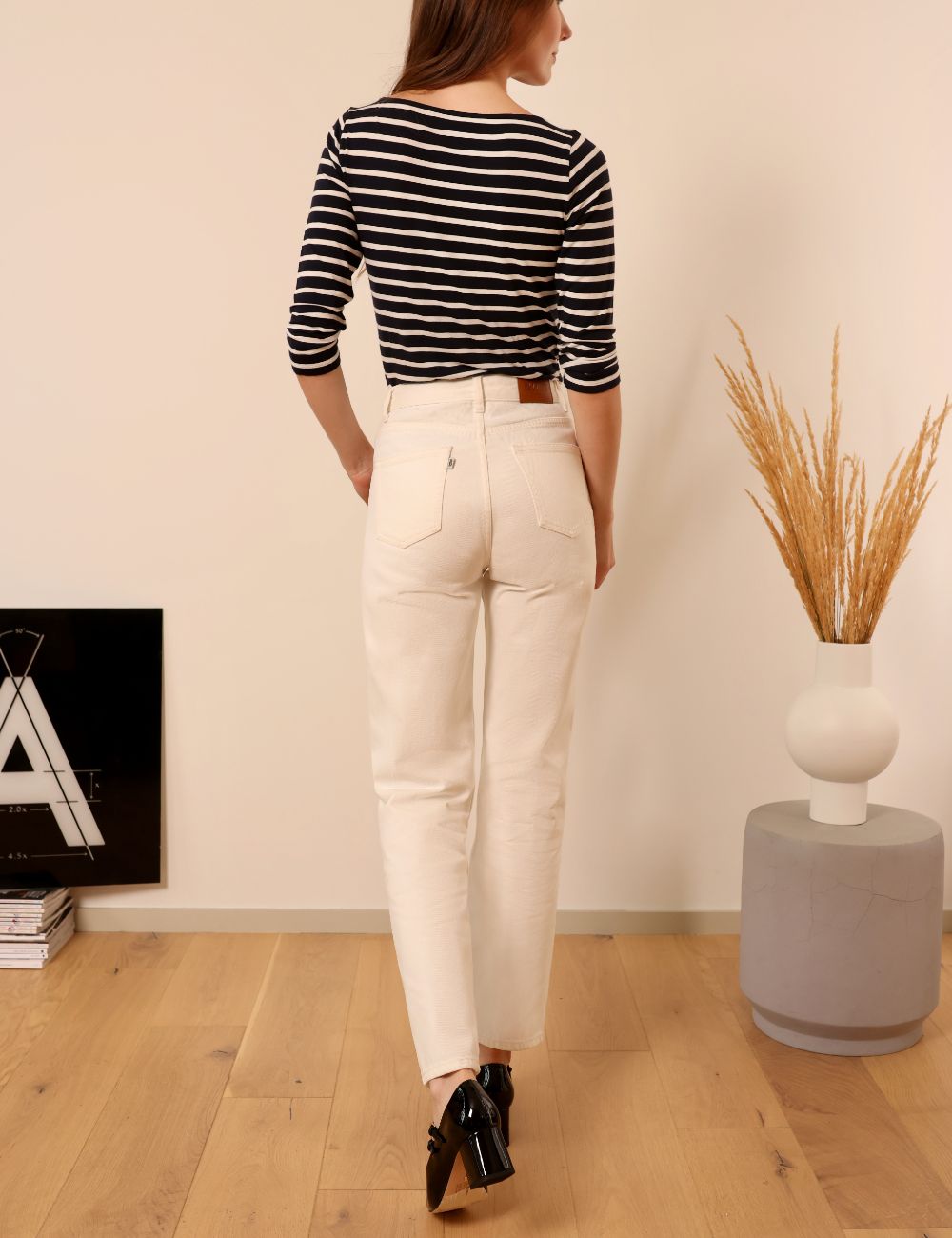 Lafont ecru - high-waisted straight leg jeans