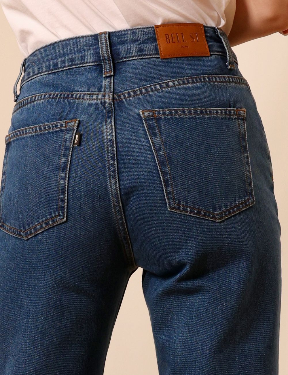 Lafont mid blue - high-waisted straight leg jeans