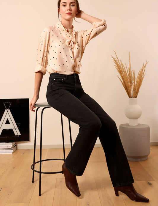 Audran washed black - wide leg jeans