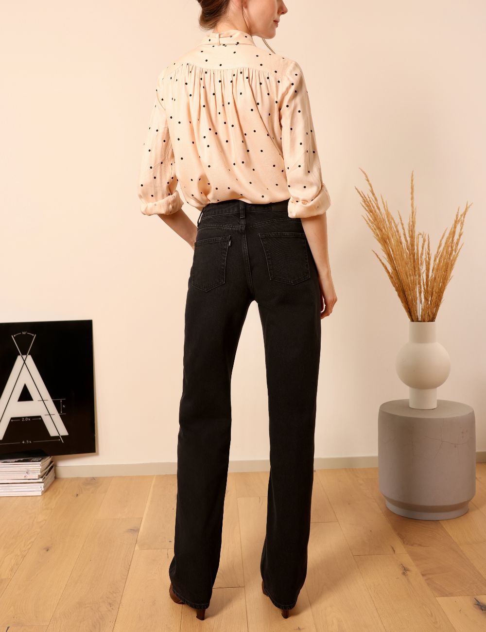 Audran washed black - wide leg jeans