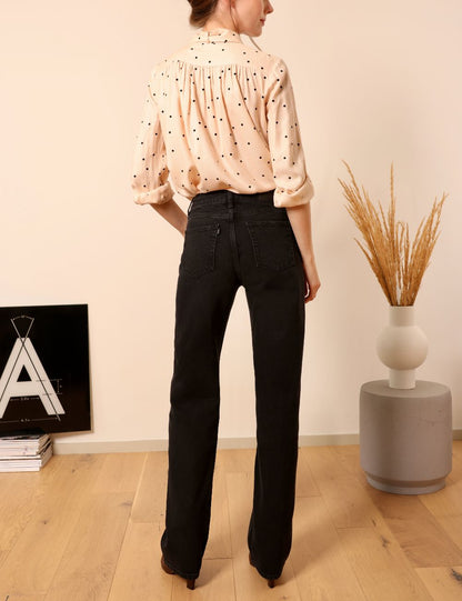 Audran washed black - wide leg jeans