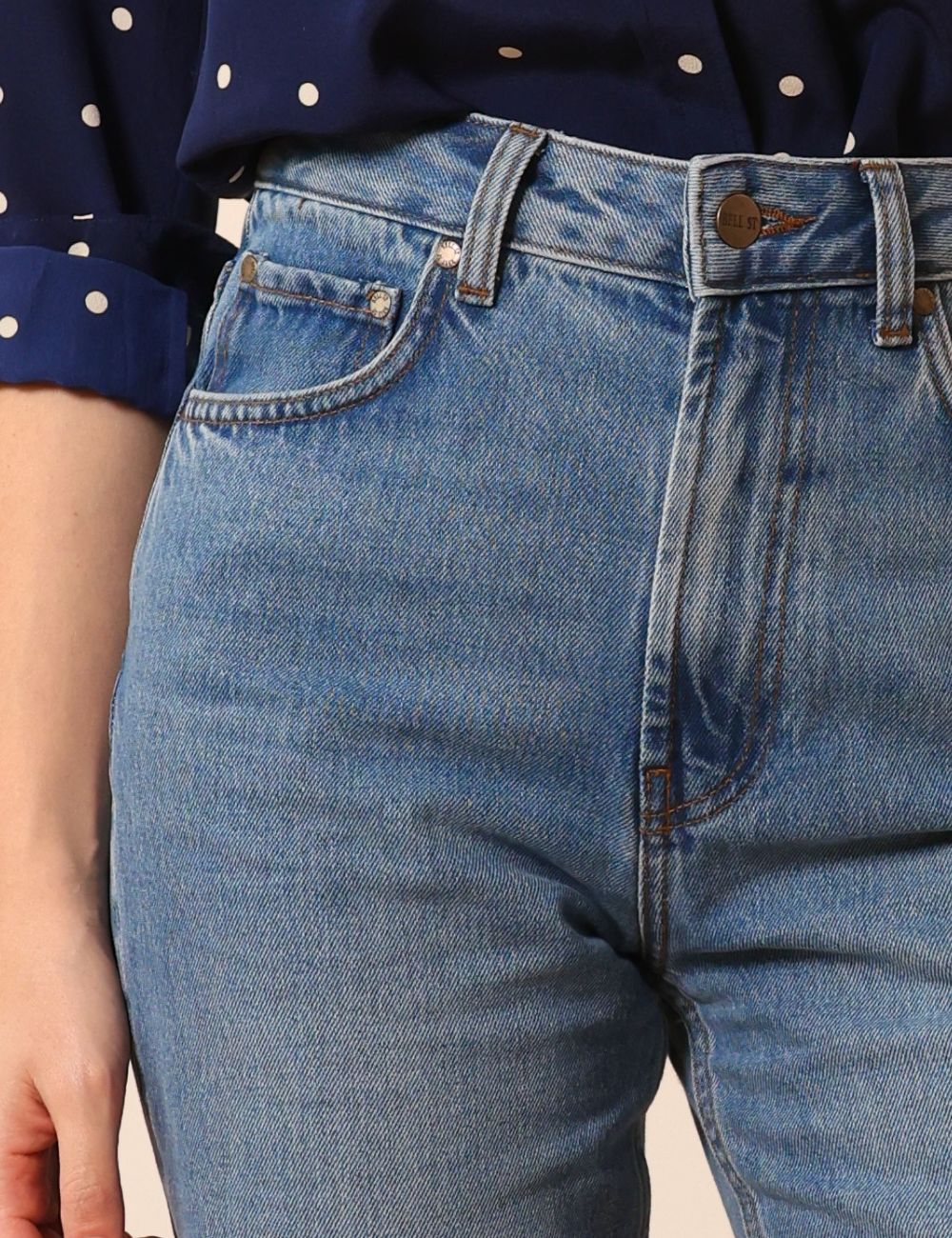 Lafont light blue - high-waisted straight leg jeans