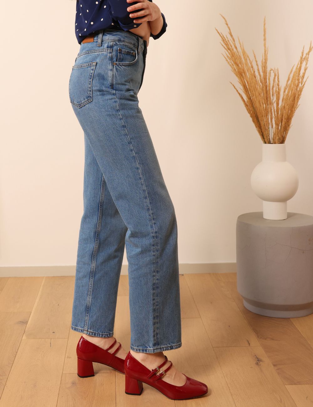 Lafont light blue - high-waisted straight leg jeans