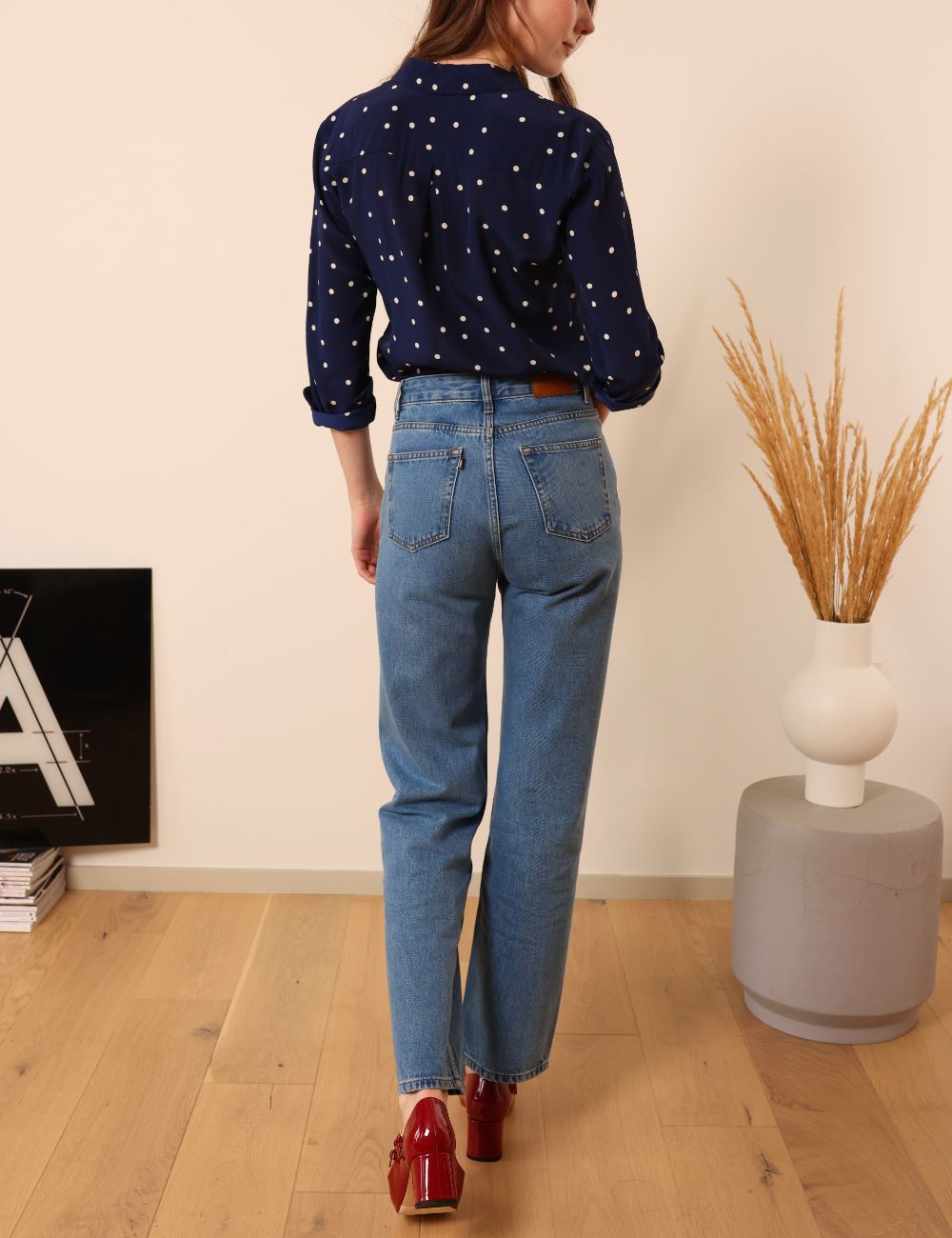 Lafont light blue - high-waisted straight leg jeans