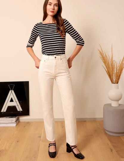 Lafont ecru - high-waisted straight leg jeans