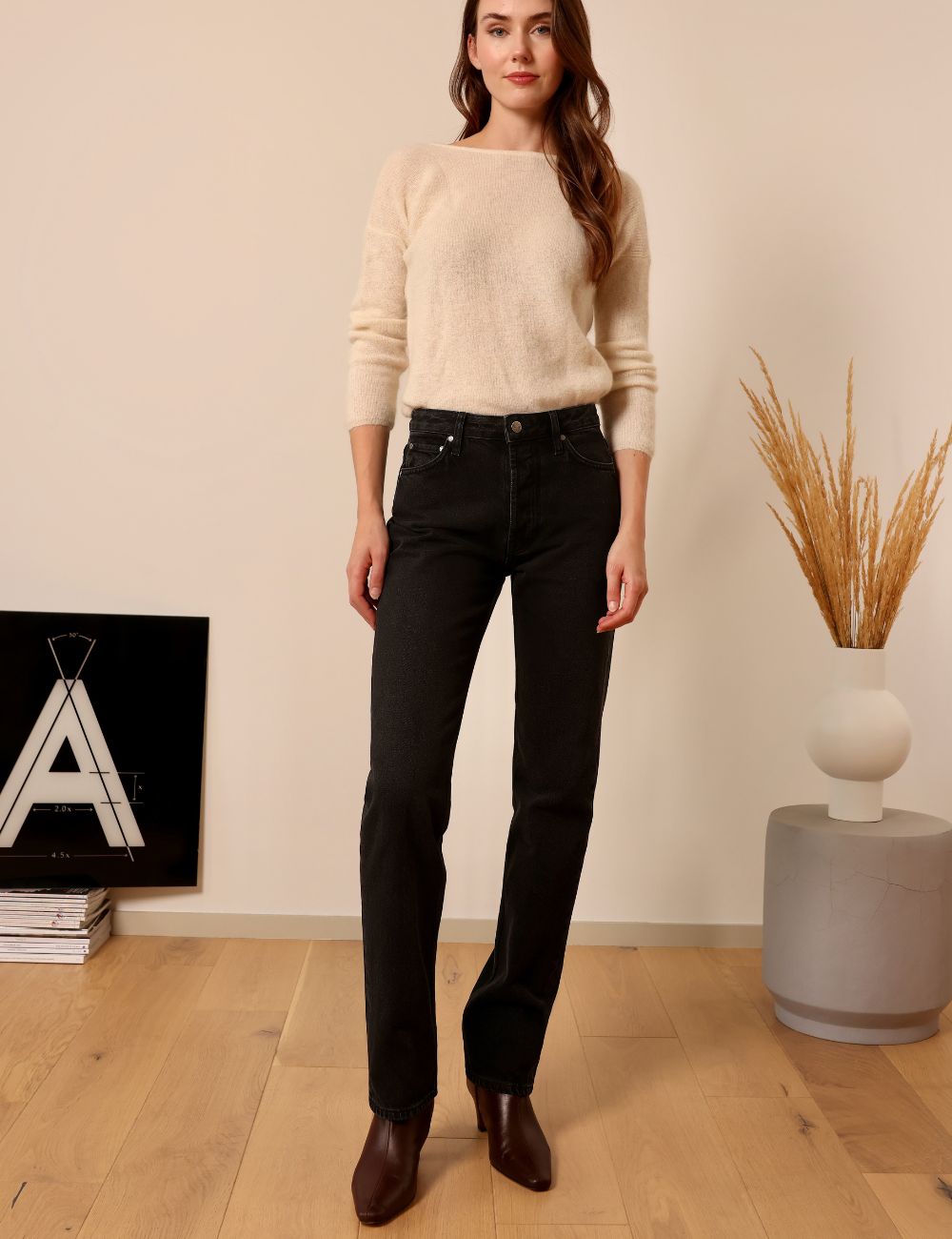 Seberg washed black - straight leg jeans