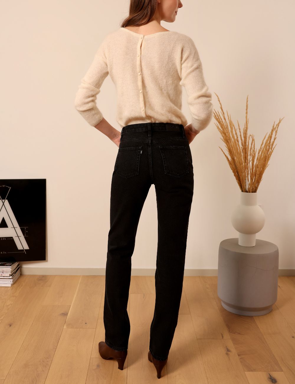 Seberg washed black - straight leg jeans