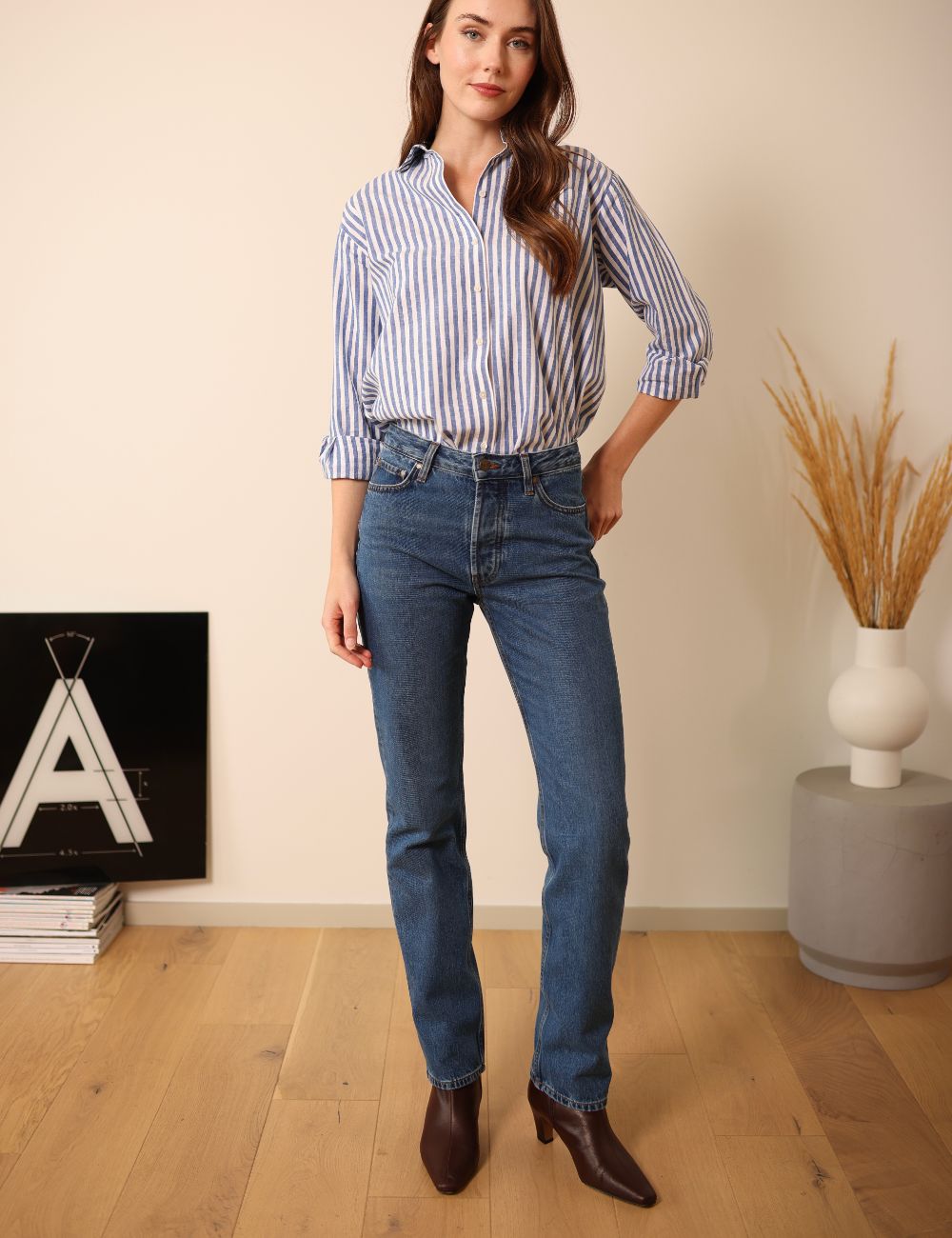Seberg mid blue - straight leg jeans