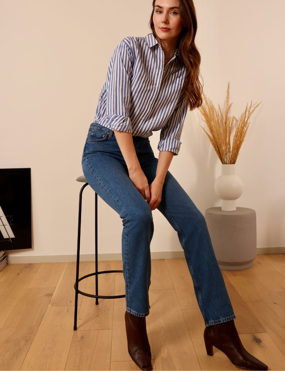 Seberg mid blue - straight leg jeans