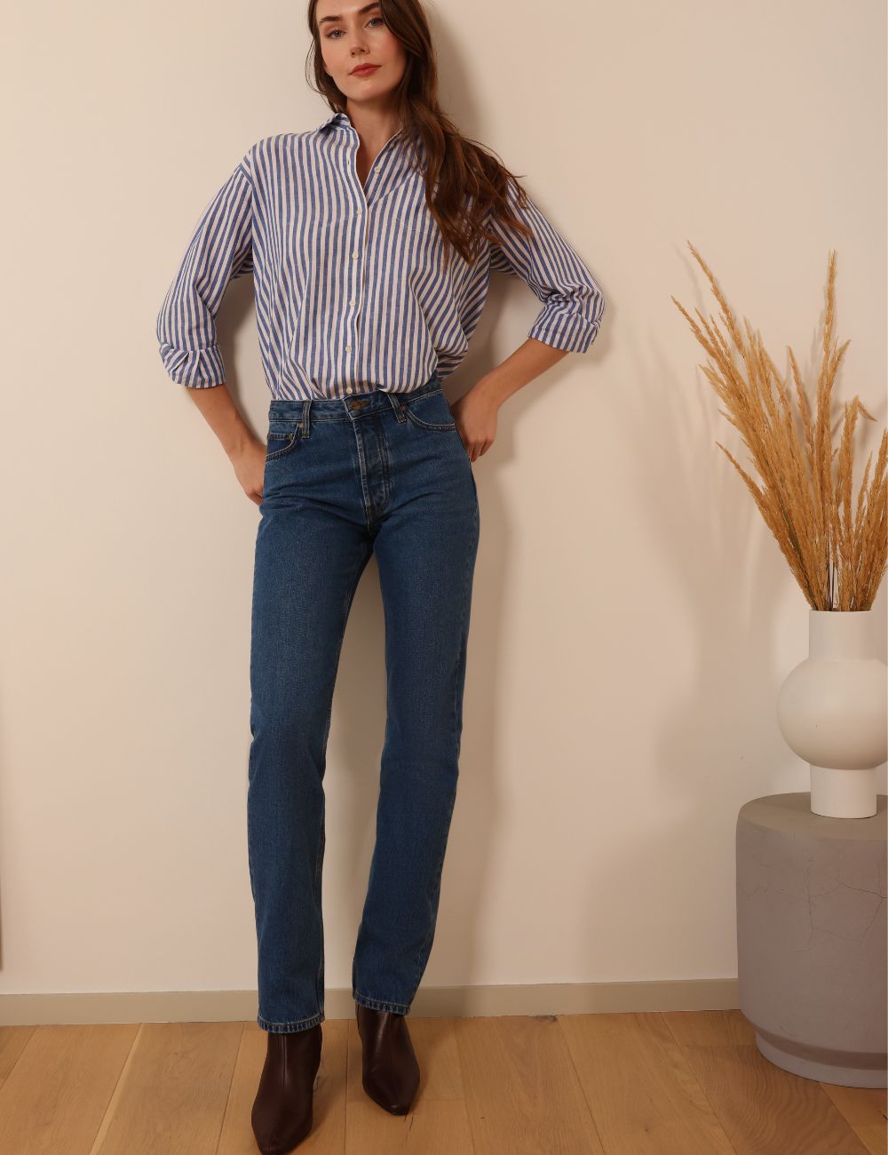 Seberg mid blue - straight leg jeans