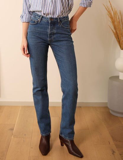 Seberg mid blue - straight leg jeans